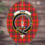 Bain Scottish Clan Plaid Ornament Gift. Christmas Tree Ornament Bain Clan Tartan Ornament,  ceramic ornament, personalized christmas ornaments, christmas tree ornaments, christmas door decorations, Plaid Ornament, Tartan Ceramic Ornament