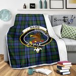 Scotstee Shop Tartan Plaid Blanket Baird Clan Crest Badge Scottish Tartan Plaid Sherpa Blanket