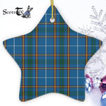 Bairn Tartan Ornament Star Ornament, Christmas Star Decorations, ceramic ornament, Plaid Star Ceramic Ornament, Christmas Ornament Decorations Gift