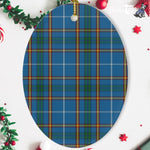 Bairn Tartan Oval Ornaments, Christmas Tree Ornament, Plaid Christmas Ornaments, Ceramic Oval Christmas Tree Decoration, Tartan Oval Ornaments, Christmas Tree Ornament, Plaid Christmas Ornaments, Ceramic Oval Christmas Tree Decoration
