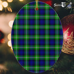 Bannerman Tartan Oval Ornaments, Christmas Tree Ornament, Plaid Christmas Ornaments, Ceramic Oval Christmas Tree Decoration, Tartan Oval Ornaments, Christmas Tree Ornament, Plaid Christmas Ornaments, Ceramic Oval Christmas Tree Decoration