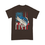Scotstee Shop - Bass Fish US American Flag Patriotic Fishing Fisherman Gift 4th Of July Shirt