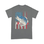 Scotstee Shop - Bass Fish US American Flag Patriotic Fishing Fisherman Gift 4th Of July Shirt