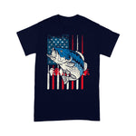Scotstee Shop - Bass Fish US American Flag Patriotic Fishing Fisherman Gift 4th Of July Shirt