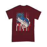 Scotstee Shop - Bass Fish US American Flag Patriotic Fishing Fisherman Gift 4th Of July Shirt
