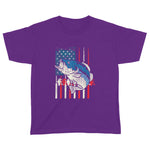Bass Fish US American Flag Patriotic Fishing Fisherman Gift Youth T-shirt - Scotstee Shop