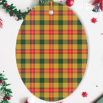 Baxter Tartan Oval Ornaments, Christmas Tree Ornament, Plaid Christmas Ornaments, Ceramic Oval Christmas Tree Decoration, Tartan Oval Ornaments, Christmas Tree Ornament, Plaid Christmas Ornaments, Ceramic Oval Christmas Tree Decoration