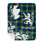 Sherpa Blanket - Tartan Blanket Thistle and Lion Scottish Clan Bannerman Plaid Blanket, plaid sherpa blanket queen,purple sherpa blanket,queen sherpa blanket,queen size sherpa blanket,red sherpa blanket,scottish tartan blankets,sherpa blanket,sherpa christmas blanket
