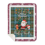 Personalized Gift Tartan Plaid Blanket Clan Paisley With Funny Santa Snowman Reindeer Merry Christmas Gift Sherpa Blanket, blue plaid sherpa blanket,blue tartan sherpa blanket,Buchan,buffalo plaid sherpa blanket,christmas sherpa blanket,Christmas Throw Blanket