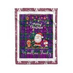 Personalized Gift Tartan Plaid Blanket Clan Wardlaw With Funny Santa Snowman Reindeer Merry Christmas Fleece Blanket, Home Living Room, Plaid Blanket, Tartan Blanket, Scottish Blanket, Buffalo fleece blanket, Christmas Blanket