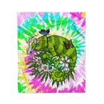 Scotstee Shop - Scotstee Shop Blanket Chameleon Smoking Weed Tie Dye Rainbow Hippie Fleece Blanket