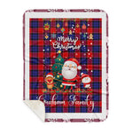 Personalized Gift Tartan Plaid Blanket Clan Graham of Menteith Red With Funny Santa Snowman Reindeer Merry Christmas Gift Sherpa Blanket, blue plaid sherpa blanket,blue tartan sherpa blanket,Buchan,buffalo plaid sherpa blanket,christmas sherpa blanket,Christmas Throw Blanket
