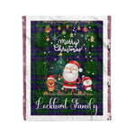 Personalized Gift Tartan Plaid Blanket Clan Lockhart Modern With Funny Santa Snowman Reindeer Merry Christmas Fleece Blanket, Home Living Room, Plaid Blanket, Tartan Blanket, Scottish Blanket, Buffalo fleece blanket, Christmas Blanket