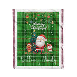 Personalized Gift Tartan Plaid Blanket Clan Galloway District With Funny Santa Snowman Reindeer Merry Christmas Fleece Blanket, Christmas Blanket, Plaid Blanket, Tartan Blanket,Scottish Blanket