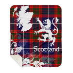 Sherpa Blanket - Tartan Blanket Thistle and Lion Scottish Clan Pennycook Plaid Blanket, plaid sherpa blanket queen,purple sherpa blanket,queen sherpa blanket,queen size sherpa blanket,red sherpa blanket,scottish tartan blankets,sherpa blanket,sherpa christmas blanket