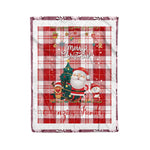 Products Personalized Gift Tartan Plaid Blanket Clan MenZies Red With Funny Santa Snowman Reindeer Merry Christmas Fleece Blanket