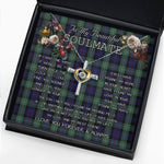 To My Beautiful Soulmate Necklace In Your Eyes I Have Found My Home Clan MacKenzie Modern Blue Tartan Cross Dancing Necklace