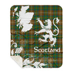 Sherpa Blanket - Tartan Blanket Thistle and Lion Scottish Clan Chisholm Hunting Plaid Blanket, plaid sherpa blanket queen,purple sherpa blanket,queen sherpa blanket,queen size sherpa blanket,red sherpa blanket,scottish tartan blankets,sherpa blanket,sherpa christmas blanket