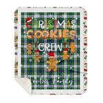 Personalized Gift Tartan Plaid Blanket Clan Forbes Dress With Christmas Cookie Baking Crew Christmas Gift Sherpa Blanket, tartan sherpa blanket,buffalo plaid sherpa blanket,christmas sherpa blanket,Christmas Throw Blanket,green plaid sherpa blanket,green sherpa blanket