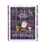 Personalized Gift Tartan Plaid Blanket Clan RCAF With Funny Santa Snowman Reindeer Merry Christmas Fleece Blanket, Home Living Room, Plaid Blanket, Tartan Blanket, Scottish Blanket, Buffalo fleece blanket, Christmas Blanket