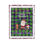 Personalized Gift Tartan Plaid Blanket Clan Dalrymple Hunting With Funny Santa Snowman Reindeer Merry Christmas Fleece Blanket, Home Living Room, Plaid Blanket, Tartan Blanket, Scottish Blanket, Buffalo fleece blanket, Christmas Blanket
