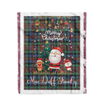 Personalized Gift Tartan Plaid Blanket Clan MacDuff Hunting Ancient With Funny Santa Snowman Reindeer Merry Christmas Fleece Blanket, Home Living Room, Plaid Blanket, Tartan Blanket, Scottish Blanket, Buffalo fleece blanket, Christmas Blanket