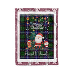 Personalized Gift Tartan Plaid Blanket Clan Russell With Funny Santa Snowman Reindeer Merry Christmas Fleece Blanket, Home Living Room, Plaid Blanket, Tartan Blanket, Scottish Blanket, Buffalo fleece blanket, Christmas Blanket