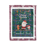 Personalized Gift Tartan Plaid Blanket Clan Carmichael Ancient With Funny Santa Snowman Reindeer Merry Christmas Fleece Blanket, Home Living Room, Plaid Blanket, Tartan Blanket, Scottish Blanket, Buffalo fleece blanket, Christmas Blanket