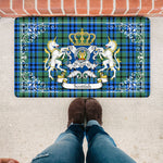 Doormat - Welcome Mat Scottish Falconer Clan Badge Tartan Door Mat, Plaid Doormat