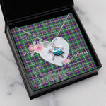Sea Turtle Necklace Gift for My Beautiful Girlfriend Valentines Necklace Clan Inglis Modern Tartan Blue Turtle Necklace