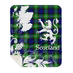 Sherpa Blanket - Tartan Blanket Thistle and Lion Scottish Clan Bannerman Plaid Blanket, plaid sherpa blanket queen,purple sherpa blanket,queen sherpa blanket,queen size sherpa blanket,red sherpa blanket,scottish tartan blankets,sherpa blanket,sherpa christmas blanket