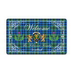 Doormat - Welcome Mat Scottish Clan Falconer Tartan Door Mat, Plaid Doormat With Thistle and Two Lion Scottish