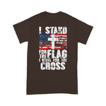 Scotstee Shop - Womens I Stand For The Flag I Kneel For The Cross US Flag Patriotic 4th Of July Shirt Stand For The Flag Kneel For The Cross T Shirt