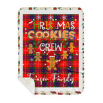 Scotstee Shop - Sherpa Blanket - Personalized Gift Tartan Plaid Blanket Clan Fraser Modern With Christmas Cookie Baking Crew Christmas Gift Blanket