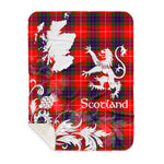 Sherpa Blanket - Tartan Blanket Thistle and Lion Scottish Clan Abernethy Plaid Blanket, plaid sherpa blanket queen,purple sherpa blanket,queen sherpa blanket,queen size sherpa blanket,red sherpa blanket,scottish tartan blankets,sherpa blanket,sherpa christmas blanket