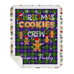 Personalized Gift Tartan Plaid Blanket Clan Cameron With Christmas Cookie Baking Crew Christmas Gift Sherpa Blanket, tartan sherpa blanket,buffalo plaid sherpa blanket,christmas sherpa blanket,Christmas Throw Blanket,green plaid sherpa blanket,green sherpa blanket
