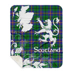 Sherpa Blanket - Tartan Blanket Thistle and Lion Scottish Clan Carmichael Plaid Blanket, plaid sherpa blanket queen,purple sherpa blanket,queen sherpa blanket,queen size sherpa blanket,red sherpa blanket,scottish tartan blankets,sherpa blanket,sherpa christmas blanket