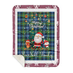 Personalized Gift Tartan Plaid Blanket Clan MacNeill Of Barra Ancient With Funny Santa Snowman Reindeer Merry Christmas Gift Sherpa Blanket, blue plaid sherpa blanket,blue tartan sherpa blanket,Buchan,buffalo plaid sherpa blanket,christmas sherpa blanket,Christmas Throw Blanket