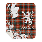 Sherpa Blanket - Tartan Blanket Thistle and Lion Scottish Clan Ainslie Plaid Blanket, plaid sherpa blanket queen,purple sherpa blanket,queen sherpa blanket,queen size sherpa blanket,red sherpa blanket,scottish tartan blankets,sherpa blanket,sherpa christmas blanket