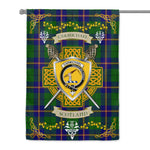 House Flag - Carmichael Modern Irish Shield Celtic Cross Tartan Garden Flag St Patrick's Day Garden Flag