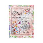Scotstee Shop - Personalized gift to My Aunt From Niece Flower Lover Gift Fleece Blanket