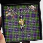 To My Beautiful Soulmate Sunflower Necklace In Your Eyes I Have Found My Home Clan Ayrshire Tartan Jewelry For Girlfriend