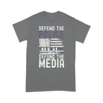 Scotstee Shop - Vintage Defend Police Defund Media USA American Flag 4th Of July Shirt Defund The Media Shirts Police Mom Shirts