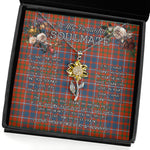 To My Beautiful Soulmate Sunflower Necklace In Your Eyes I Have Found My Home Clan Cameron Of Lochiel Ancient Tartan Jewelry For Girlfriend, Tartan Sunflower Pendant Necklace, Scottish Tartan Jewelry, valentine necklace, necklace girlfriend, necklace for wife, cute necklaces for girlfriend, jewelry for girlfriend, to my soulmate necklace, to my future wife necklace