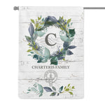 Scotstee Shop - Personal Name Monogram Clan Charteris Tartan Garden Flag Family Name Scottish