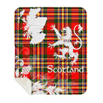 Sherpa Blanket - Tartan Blanket Thistle and Lion Scottish Clan MacGill Plaid Blanket, plaid sherpa blanket queen,purple sherpa blanket,queen sherpa blanket,queen size sherpa blanket,red sherpa blanket,scottish tartan blankets,sherpa blanket,sherpa christmas blanket