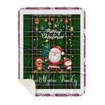 Personalized Gift Tartan Plaid Blanket Clan MacAlpine Modern With Funny Santa Snowman Reindeer Merry Christmas Gift Sherpa Blanket, blue plaid sherpa blanket,blue tartan sherpa blanket,Buchan,buffalo plaid sherpa blanket,christmas sherpa blanket,Christmas Throw Blanket