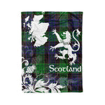 Scotstee Shop Tartan Plaid Fleece Blankets Thistle and Lion Scottish Clan Stewart Old Modern Plaid Blanket