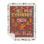 Personalized Gift Tartan Plaid Blanket Clan Sinclair Ancient With Christmas Cookie Baking Crew Christmas Gift Sherpa Blanket, tartan sherpa blanket,buffalo plaid sherpa blanket,christmas sherpa blanket,Christmas Throw Blanket,green plaid sherpa blanket,green sherpa blanket