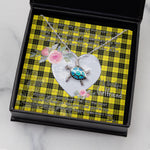 Sea Turtle Necklace Gift for My Beautiful Girlfriend Valentines Necklace Clan MacLeod of Lewis Modern Tartan Blue Turtle Necklace